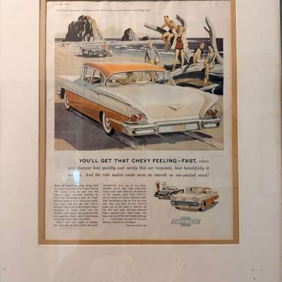 Unbranded Other - Vintage 1958 Chevrolet Framed Advertisement